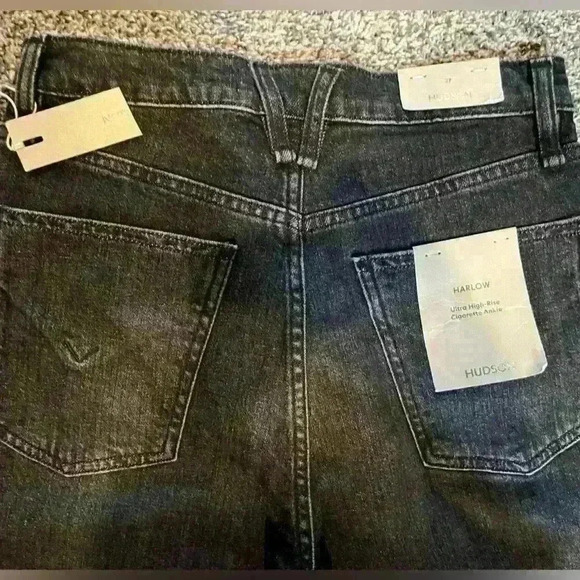Hudson Jeans Harlow new cigarette ankle black size 27 ultra high rise - Picture 2 of 5